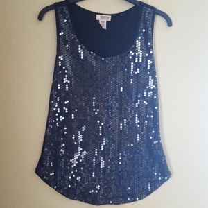 EUC Route 66 sequined tank top sz XS